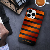 Modern Monogrammed Black en Oranje Case-Mate iPhone Case