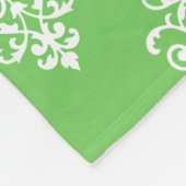 Modern Monogrammed Bright Green Damask Pattern Fleece Deken (Hoek)
