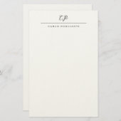 Modern Monogrammed Calligraphy Plain Simple Name Briefpapier (Voorkant / Achterkant)