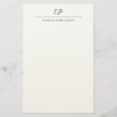 Modern Monogrammed Calligraphy Plain Simple Name Briefpapier (Voorkant)