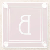 Modern Monogrammed Crimson Red & White Initiaal Glazen Onderzetter (Achterkant)