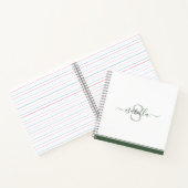 Modern Monogrammed Evergreen Notitieboek (Binnen)