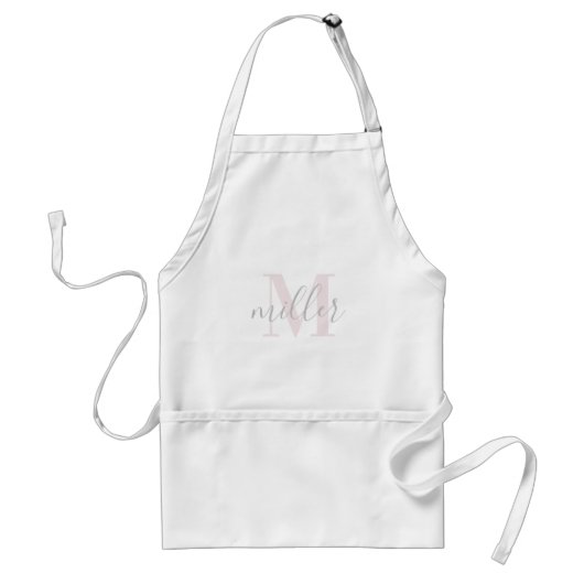 Modern Monogrammed Familienaam Baking Schort (Voorkant)