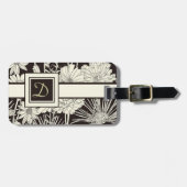 Modern Monogrammed Floral Bagagelabel Sjabloon (Voorkant horizontaal)