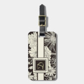 Modern Monogrammed Floral Bagagelabel Sjabloon (Voorkant verticaal)