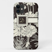 Modern Monogrammed Floral iPhone Case (Achterkant)