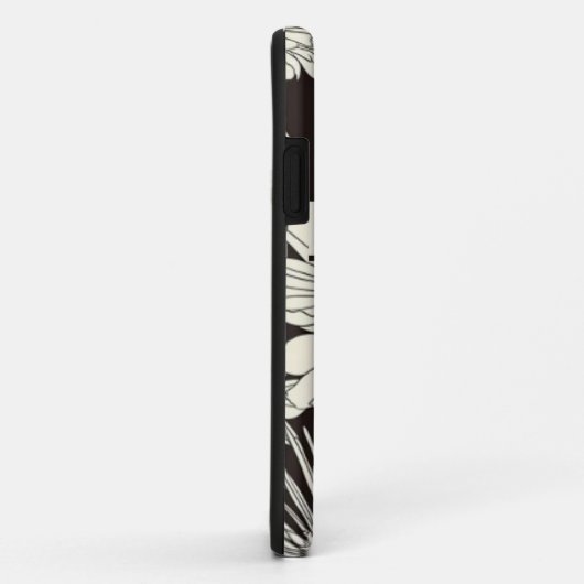 Modern Monogrammed Floral iPhone Case (Achterkant/rechts)