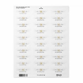 Modern Monogrammed Gold Pas getrouwd Return Addres Etiket (Full Sheet)