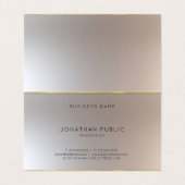 Modern monogrammed Gold Silver look Elegant Visitekaartje (Binnenkant ongevouwen)