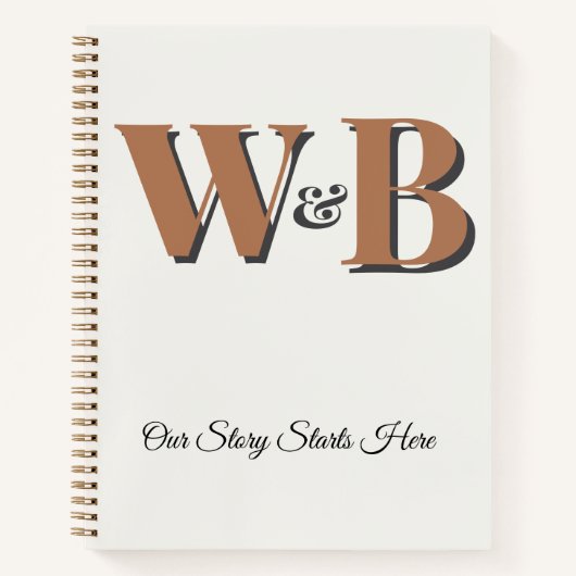Modern Monogrammed Guest Book | Elegant Foil Initi Notitieboek (Voorkant)