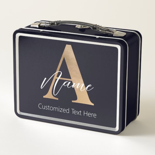 Modern Monogrammed Initiaal A & Naam Gepersonalise (Achterkant)