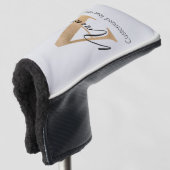 Modern Monogrammed Initiaal A & Naam Gepersonalise Golfheadcover (3/4 voorkant)