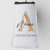 Modern Monogrammed Initiaal A & Naam Gepersonalise Golfheadcover (Draai 90)
