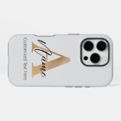 Modern Monogrammed Initiaal A & Naam Gepersonalise iPhone Hoesje (Achterkant horizontaal)