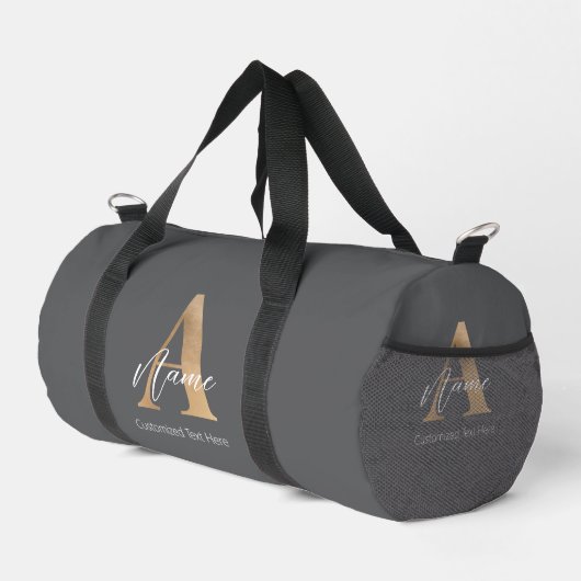 Modern Monogrammed Initiaal A & Naam Gepersonalise Plunjezak (Rechterhoek)