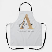 Modern Monogrammed Initiaal A & Naam Gepersonalise Schort (Voorkant)