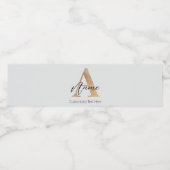 Modern Monogrammed Initiaal A & Naam Gepersonalise Waterfles Etiket (Enkel label)