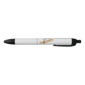 Modern Monogrammed Initiaal A & Naam Gepersonalise Zwarte Inkt Pen (Bodem)