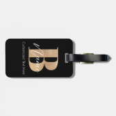 Modern Monogrammed Initiaal B & Naam Gepersonalise Bagagelabel (Achterkant horizontaal)