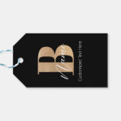 Modern Monogrammed Initiaal B & Naam Gepersonalise Cadeaulabel (Achterkant Horizontaal)