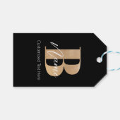 Modern Monogrammed Initiaal B & Naam Gepersonalise Cadeaulabel (Voorkant (Horizontaal))