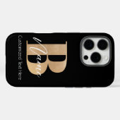 Modern Monogrammed Initiaal B & Naam Gepersonalise Case-Mate iPhone Case (Achterkant (horizontaal))
