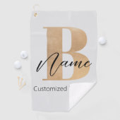 Modern Monogrammed Initiaal B & Naam Gepersonalise Golfhanddoek (Insitu)