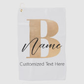 Modern Monogrammed Initiaal B & Naam Gepersonalise Golfhanddoek (Voorkant)
