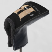 Modern Monogrammed Initiaal B & Naam Gepersonalise Golfheadcover (3/4 voorkant)