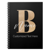 Modern Monogrammed Initiaal B & Naam Gepersonalise Notitieboek (Voorkant)