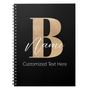 Modern Monogrammed Initiaal B & Naam Gepersonalise Notitieboek
