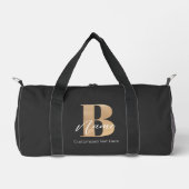 Modern Monogrammed Initiaal B & Naam Gepersonalise Plunjezak (Voorkant)