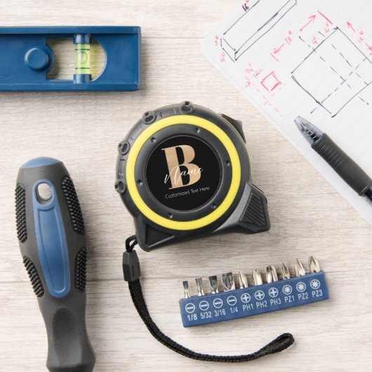 Modern Monogrammed Initiaal B & Naam Gepersonalise Rolmaat (Workshop)