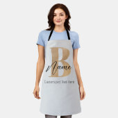 Modern Monogrammed Initiaal B & Naam Gepersonalise Schort (Gedragen)