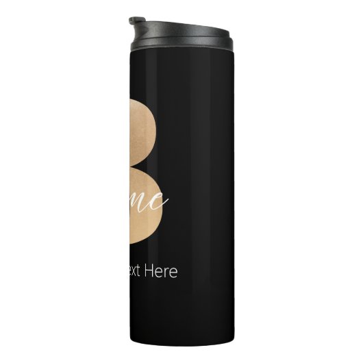 Modern Monogrammed Initiaal B & Naam Gepersonalise Thermosbeker (Geroteerd rechts)