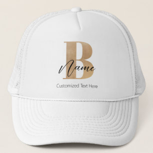 Modern Monogrammed Initiaal B & Naam Gepersonalise Trucker Pet