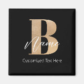 Modern Monogrammed Initiaal B & Naam Persoonlijk Magneet (Voorkant)