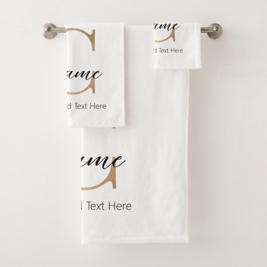 Modern Monogrammed Initiaal C & Naam Gepersonalise Bad Handdoek (Insitu)