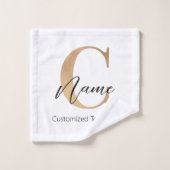 Modern Monogrammed Initiaal C & Naam Gepersonalise Bad Handdoek (Wasdoekje)