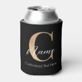 Modern Monogrammed Initiaal C & Naam Gepersonalise Blikjeskoeler (Blikje Voorkant)