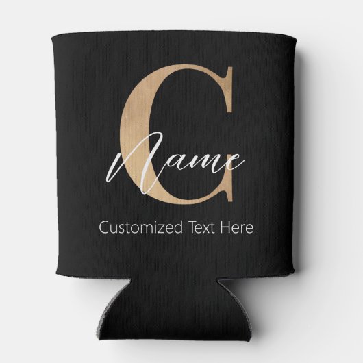 Modern Monogrammed Initiaal C & Naam Gepersonalise Blikjeskoeler (Achterkant)