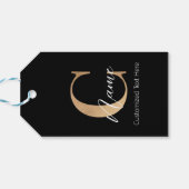Modern Monogrammed Initiaal C & Naam Gepersonalise Cadeaulabel (Achterkant Horizontaal)