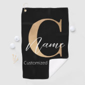 Modern Monogrammed Initiaal C & Naam Gepersonalise Golfhanddoek (Insitu)