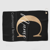 Modern Monogrammed Initiaal C & Naam Gepersonalise Golfhanddoek (Horizontaal)