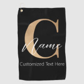 Modern Monogrammed Initiaal C & Naam Gepersonalise Golfhanddoek (Voorkant)