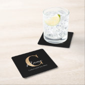 Modern Monogrammed Initiaal C & Naam Gepersonalise Kartonnen Onderzetters (Insitu)