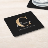 Modern Monogrammed Initiaal C & Naam Gepersonalise Kartonnen Onderzetters (Schuin)