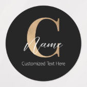 Modern Monogrammed Initiaal C & Naam Gepersonalise Labels (Design 1)