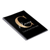 Modern Monogrammed Initiaal C & Naam Gepersonalise Notitieboek (Rechterzijde)