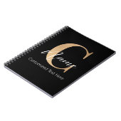 Modern Monogrammed Initiaal C & Naam Gepersonalise Notitieboek (Linkerzijde)